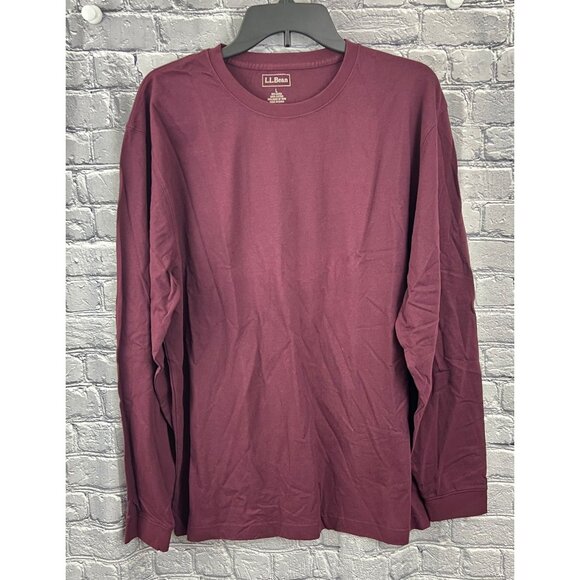 L.L. Bean Other - L.L. Bean Men's Tradional Fit Large Long Sleeve Crew  Neck Dark Plum Shirt